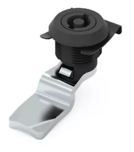 Schwarz Kunststoff Vierteldrehung Cam Lock Riegel - Griff 25,5 mm - Halterung durch Clips - Bild 1 von 6