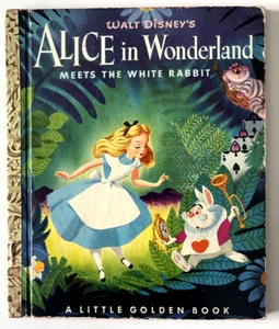 ALICE IN WONDERLAND MEETS THE WHITE RABBIT ~ 1st "A" ed. Little Golden Book #D19 - Picture 1 of 9