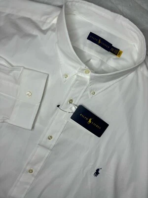 RALPH LAUREN LONG SLEEVE WHITE STRETCH OXFORD BUTTON DRESS SHIRT 4XLT NWT $138 - Image 1 of 4