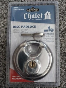 Chateau Chalet Disc Storage Lock Padlock 2 3/4"/70mm C770 NEW - Picture 1 of 12