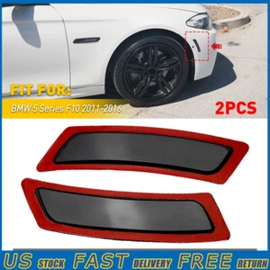 Pair Smoke Front LH RH Bumper Side Marker Reflectors Light For BMW F10 2011-2016 - Picture 1 of 8