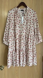 Nobody’s Child | Women’s SZ 8 | Ditzy Floral Mini Dress | Red Pink NWT - Picture 1 of 9