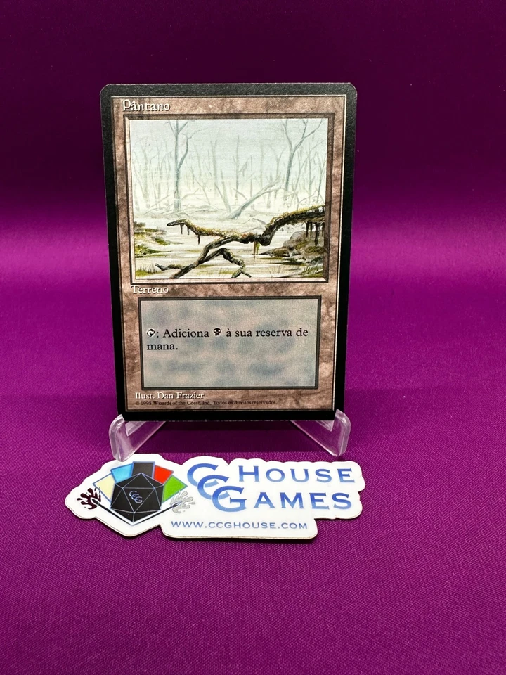 MTG Swamp (A - Low Branch) Portuguese Beta Revised FBB Black Bordered *CCGHouse* - Image 1 of 2