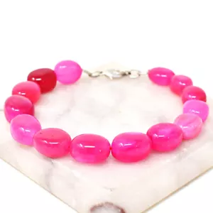 Oval Shape 180.00 Cts Earth Mined 8" Long Red Ruby Beads Bracelet JK 34E235 - Picture 1 of 2