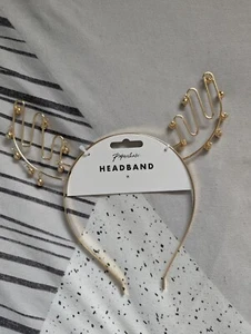 Antler and Bells Stirnband Weihnachten Frauen Party Kostüm goldenes Tier Weihnachten - Bild 1 von 17