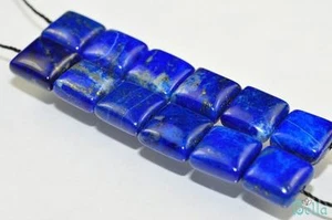 12 Stück 8x5 mm Schöne ~ Afghanische Pyrit Lapislazuli Geschwollen Quadrat Perlen M0195 - Bild 1 von 4