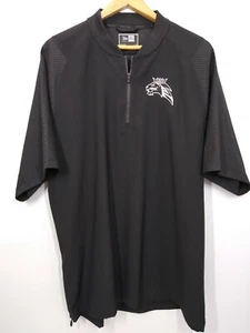 New Era Kurzarm Batting Cage Kurzarm 1/4 Zip Shirt Schwarz Herren Gr. L/G - Bild 1 von 9