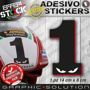 Adesivo Stickers numero gara number 1 Carl Fogarty Foggy nick name SBK Champion - Picture 1 of 1