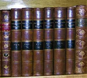 MACAULAY'S MISC. ESSAYS, T. BABINGTON MACAULAY, 1859, 6 VOLUME SET. LEATHER - Picture 1 of 4