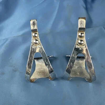 Vintage Used Christophe Toe Clips Metal Made In France Bicycle Parts - Image 1 of 4