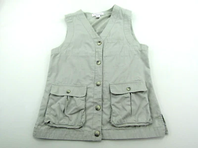 VTG Norm Thompson Vest Mens Small Tan Beige Pockets Button Down Outdoor Hiking - Image 1 of 4