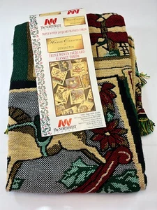 Vintage Northwest Company Christmas Holiday Throw Blanket 50"x60" Fringe Edge - Picture 1 of 8
