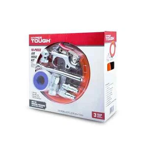 Hyper Tough 3/8in x 25ft PVC Air Hose and 10 piece Quick Starter Accessory Kit - Picture 1 of 7