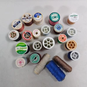 Mixed Makes Sewing Thread 21 Spools Various Colours Sylko Eagle Chadwicks Used - Picture 1 of 14