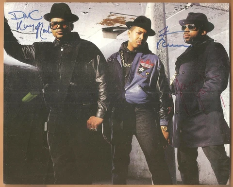 RUN DMC AUTOGRAPHED SIGNED MAGAZINE PHOTO BY ALL THREE MEMBERS Cover