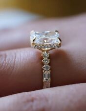 3Ct Radiant & Round Cut Simulated Diamond Wedding Ring In 14k Yellow Gold Plated