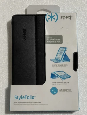 New! Speck StyleFolio for All iPad Mini (Mini, Mini 2, Mini 3) BLACK - Fast Ship - Image 1 of 2