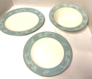 Vtg Homer Laughlin Romance Turquoise Eggshell Cavalier Dinner Plate Platter Bowl - Picture 1 of 7