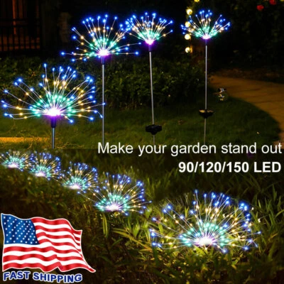 150/90 LED Solar Firework Lights Waterproof Outdoor Path Lawn Garden Lamp Decor - Image 1 of 4