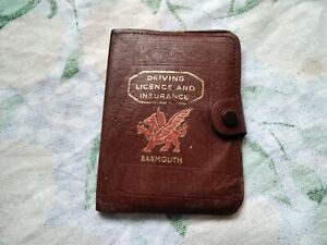 Vintage BARMOUTH Stitched Leather Driving Licence & Insurance Wallet.