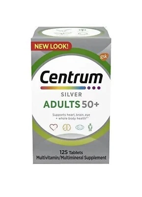 Centrum Silver Multivitamin for Adults 50 Plus Multimineral 125 Ct ~  LOT OF 2 ~ - Image 1 of 3