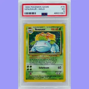 Pokemon Basisset Venusaur Holo 15/102 PSA 5 Top - Bild 1 von 4