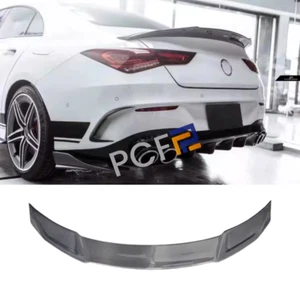 Carbon Fiber Fixed Wing Rear Spoiler Fits 2020-24 Benz W118 CLA200 260 35 45 45s - Picture 1 of 16