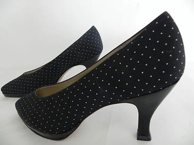 Nuevos Tacones Sesto Meucci/ EE. UU. 7 M/Hechos en Italia/Negro/Pequeños Lunares Foto 1 de 4