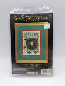 Vintage Dimensions Gold Petites Inviting Holiday Wreath 2000 Cross Stitch 8655 Neu in Verpackung  - Bild 1 von 7
