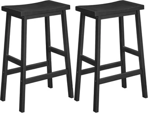 HOOBRO Bar Stool Set of 2 Bamboo Bar Stools 26 Inches Kitchen Counter Chairs - Picture 1 of 9