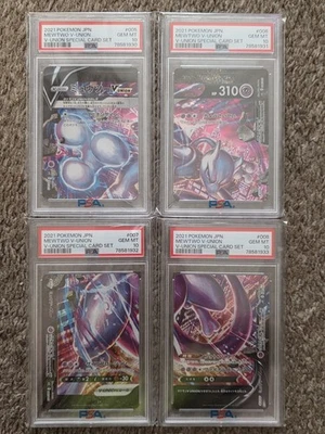 PSA 10 GEM MINT 2021 POKEMON JPN MEWTWO V UNION SPECIAL CARD SEQUENTIAL SET #5-8 - Image 1 of 2
