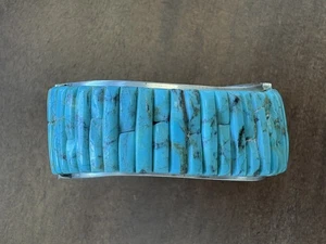 Rare Pete Sierra Native Navajo Turquoise Vintage Bracelet Kingman Cuff Sterling - Picture 1 of 6