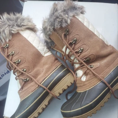 Super Nice KHOMBU Women's Nordic 2  Snow Boots SIZE 6 6M Faux Fur Lining EUC - Image 1 of 4