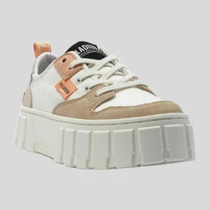 Palladium Pallatower Lo Sneakers Womens 8 Tofu Beige Tan Leather Platform - Picture 1 of 6