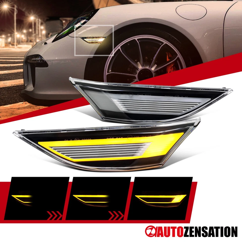 Fit 2012-2016 Porsche 911 Carrera 17-18 Boxster 718 Sequential LED Side Marker Foto 1 de 4