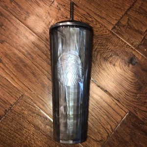 NEW Starbucks Iridescent Black Pearl Marbled VENTI 24 Oz Cold Tumbler Dome Cup - Picture 1 of 7