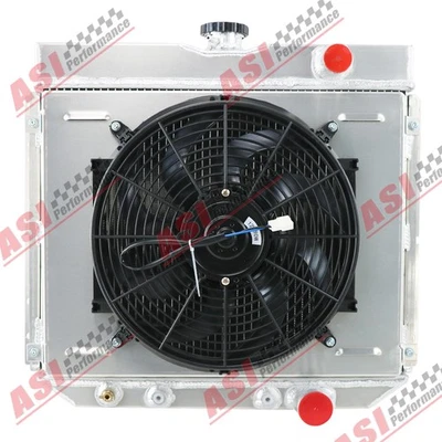 4 Row Aluminum Radiator+Fan Shroud fit 1967-1970 1969 Ford Mustang/Falcon V8 Foto 1 de 4