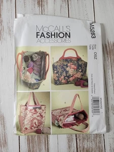 McCall’s M5283 Tote Bag Sewing Pattern Handbag One Size Uncut 2000s DIY Craft - Picture 1 of 3