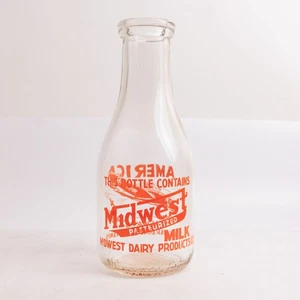 Quart Milchflasche Midwest Dairy Products WWII War Bond Jagdflugzeug - Bild 1 von 8