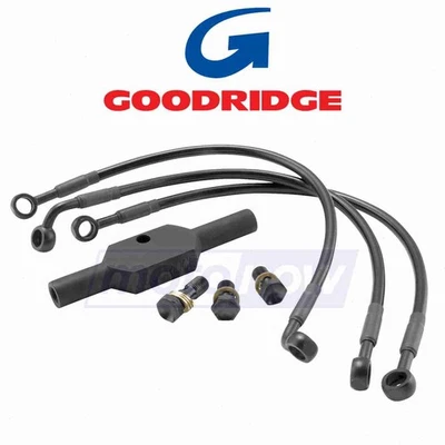 Goodridge Ebony 2 Front Brake Line Kit for 1994-2007 Harley Davidson FLHR aw Foto 1 de 4