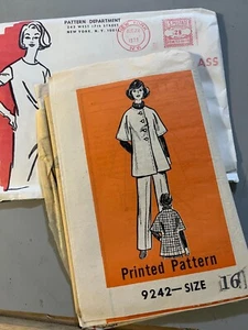 MAIL ORDER PATTERN-#9242-MISSES PANTS AND CAPE COAT-SIZE 16-1979 - Picture 1 of 2