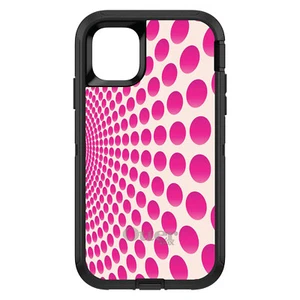 OtterBox Defender for iPhone / Samsung Galaxy - Hot Pink Polka Dots Swirl - Picture 1 of 40