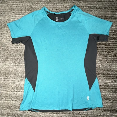 Second Skin Size L Women Youth Shirt Active Short Sleeve Dry Fit Sport Teal - Image 1 of 4