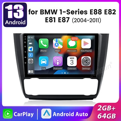 64GB Android 13 Autoradio Für BMW 1er E81 E82 E87 E88 Carplay GPS NAVI BT DAB+FM - Bild 1 von 4