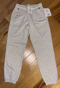 NWT ATHLETA GIRLS IVORY SPECKLED JOGGER SWEATPANTS SIZE 8-10 LD8 - Picture 1 of 4
