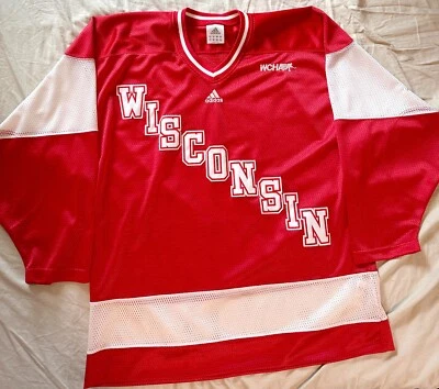 Wisconsin Badgers Adidas WCHA Used Hockey Jersey Men's XL - Image 1 of 2
