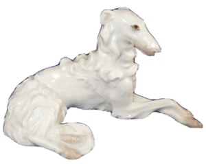 Rare Augarten Porcelain Original Period Dog Borzoi Figurine Porzellan Hund Wien - Picture 1 of 8