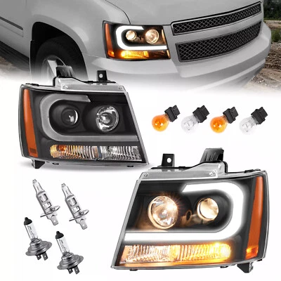 Conjunto de faros proyectores LED DRL para Chevy Tahoe Suburban Avalanche 2007-14 Foto 1 de 4