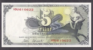 [XF-AU] 1948 Germany Federal 5 Deutsche Mark P-13i 10U-610622 [012-2] - Picture 1 of 2