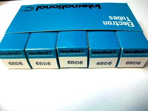 SLEEVE OF 5 NOS INTERNATIONAL 6BD6 TUBES (DIRECT SUB FOR 6BA6, 5749W, EF-93) - Bild 1 von 4